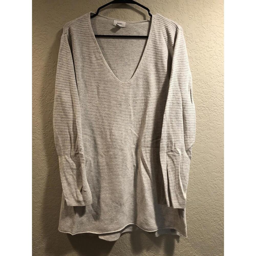 Old Navy Basic Cream Knit Long Sleeve Sweater Women's Size XL